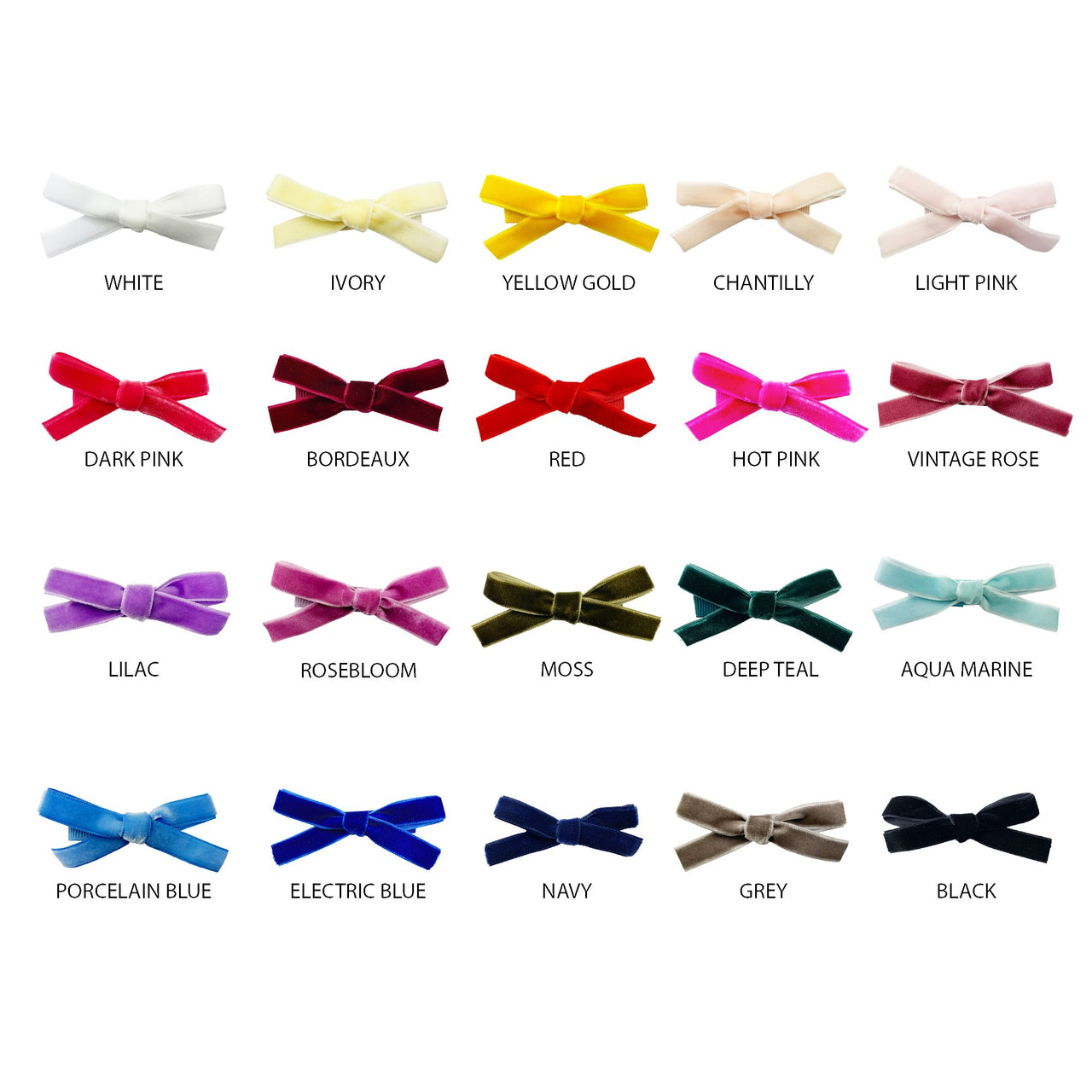 Velvet Ribbon Pigtail Bows Alligator Clips - 2 Bows Baby Wisp