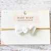 Cordelia Corduroy Knot Bow Headband For Babies and Toddlers - White Baby Wisp