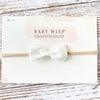 Thali Faux Suede Bow Headband for Babies - White Baby Wisp