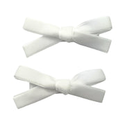 Velvet Ribbon Pigtail Bows Alligator Clips - 2 Bows Baby Wisp