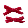 Velvet Ribbon Pigtail Bows Alligator Clips - 2 Bows Baby Wisp