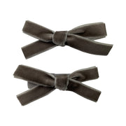 Velvet Ribbon Pigtail Bows Alligator Clips - 2 Bows Baby Wisp