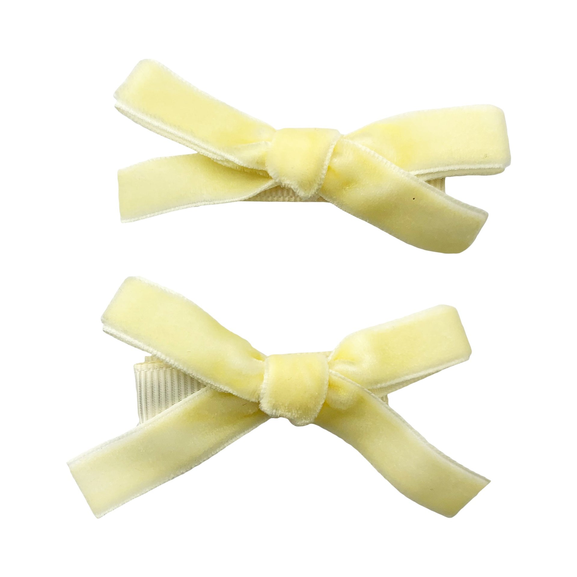 Velvet Ribbon Pigtail Bows Alligator Clips - 2 Bows Baby Wisp