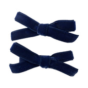 Velvet Ribbon Pigtail Bows Alligator Clips - 2 Bows Baby Wisp